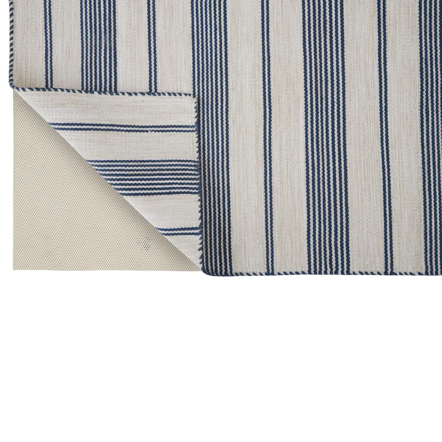 Claude Striped Indoor Outdoor Rug - Blue, PET Fiber