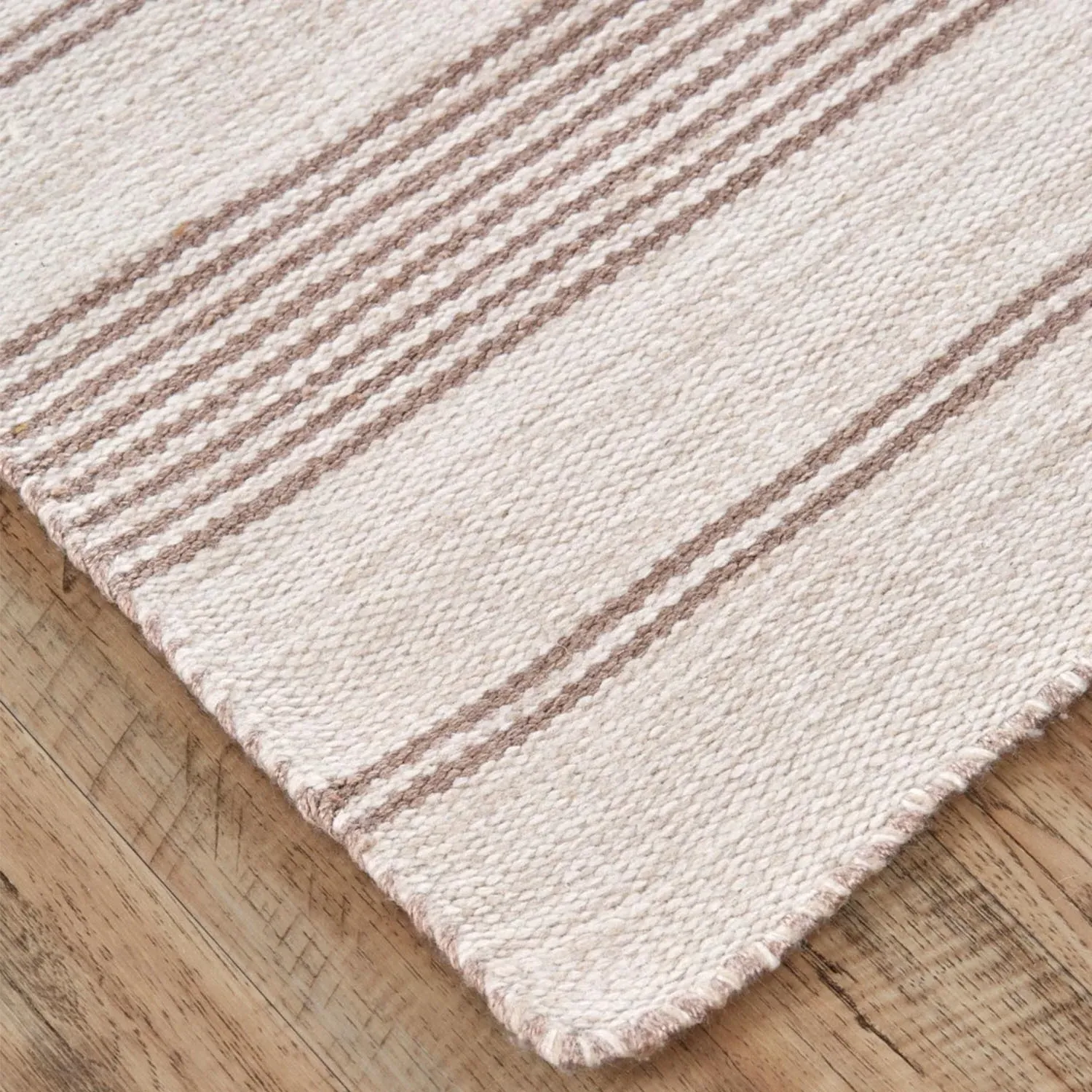 Claude Striped Indoor Outdoor Rug - Brown, PET