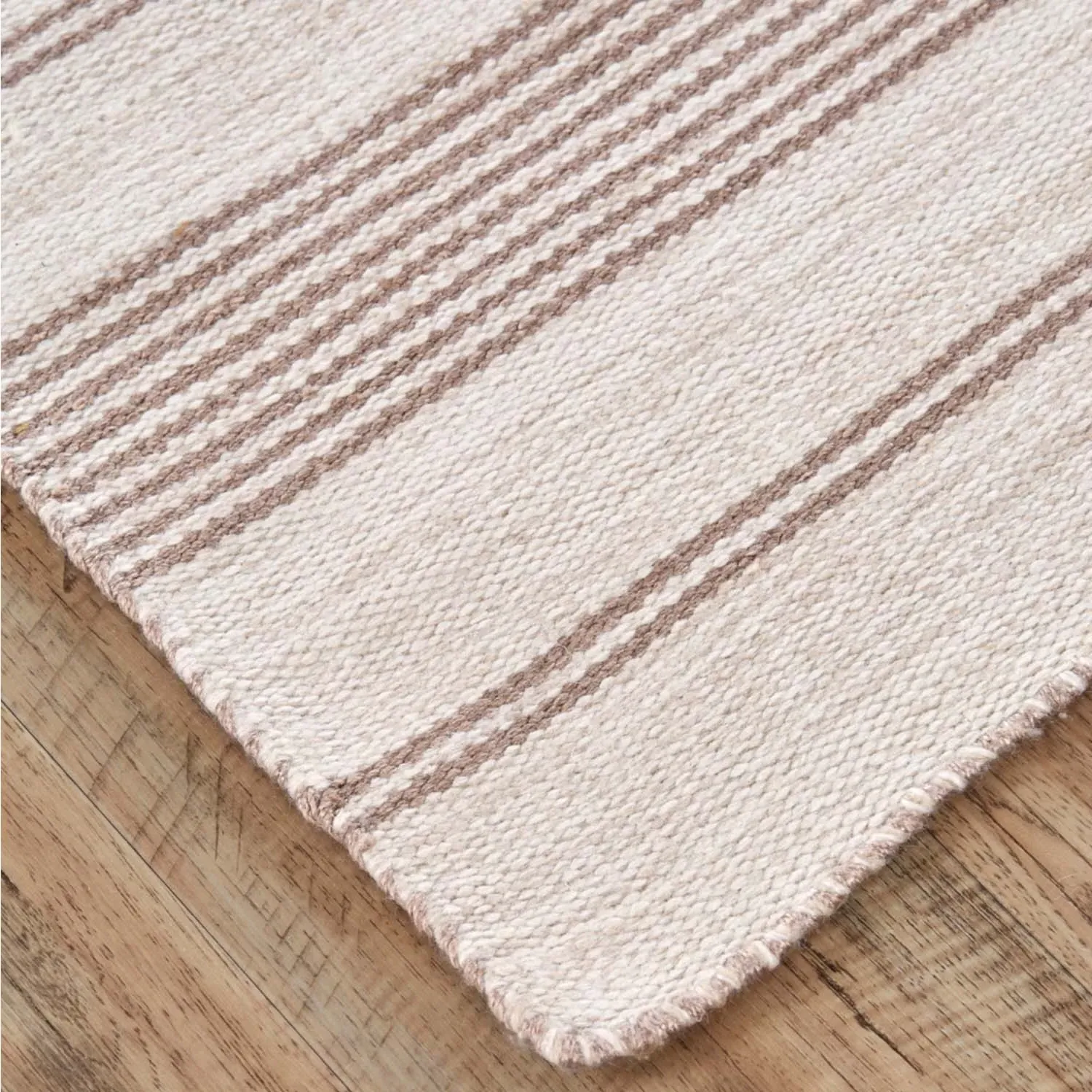 Claude Striped Indoor Outdoor Rug - Brown, PET