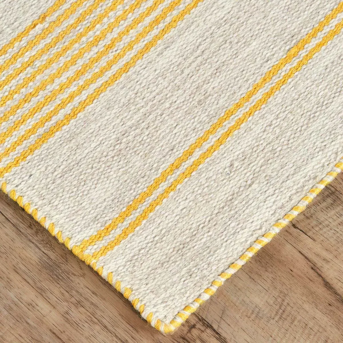 Claude Striped Indoor Outdoor Rug - Yellow, PET