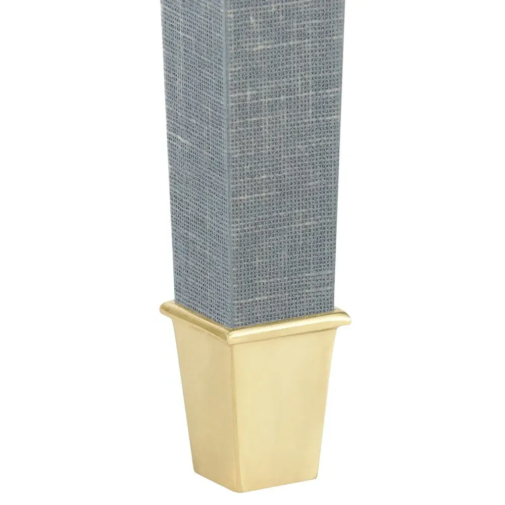 Claudette Office Desk with Drawers - Grey, Linen