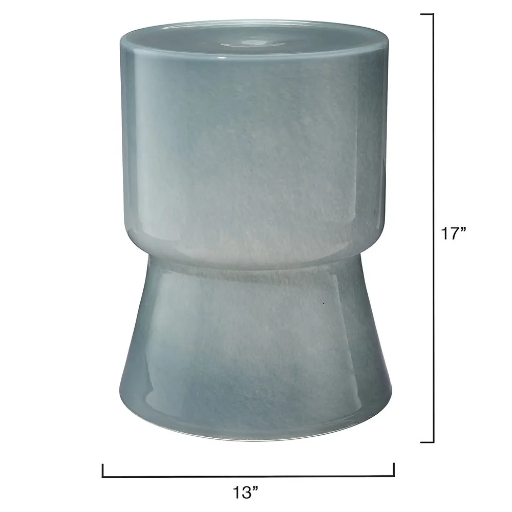 Claudia Garden Stool - Blue, Glass