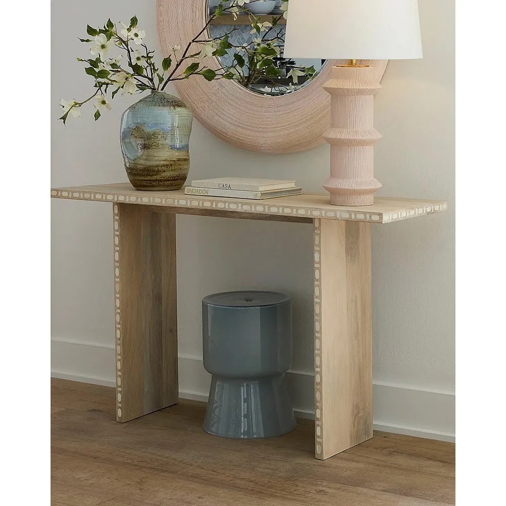 Claudia Garden Stool - Blue, Glass