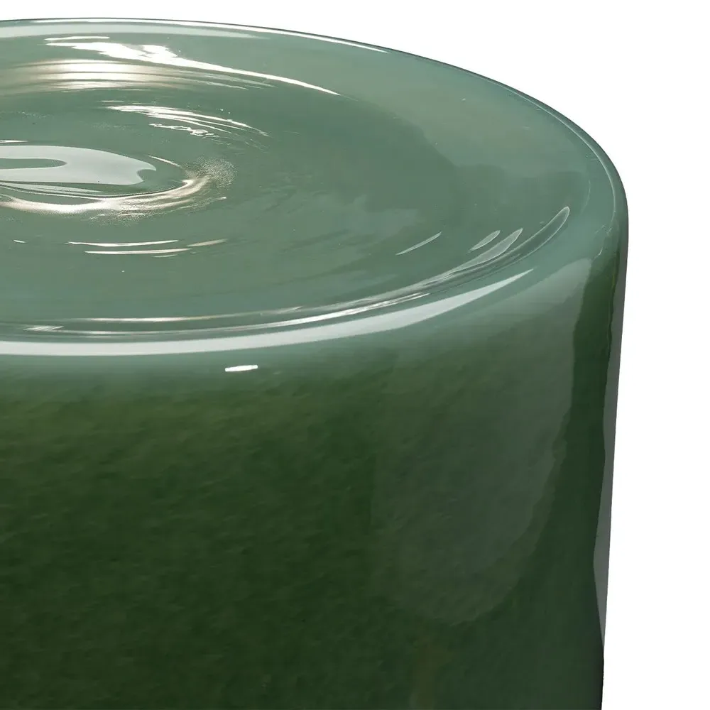 Claudia Garden Stool - Green, Glass