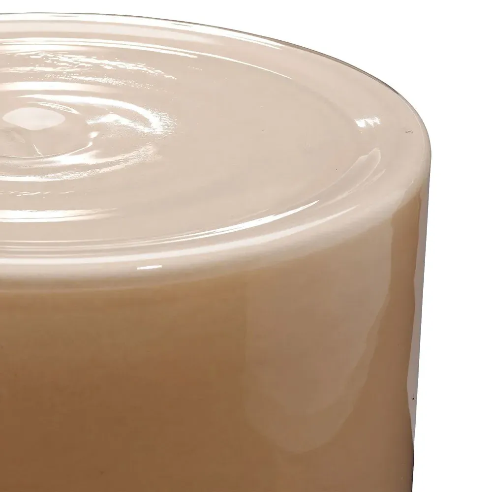 Claudia Garden Stool - Taupe, Glass