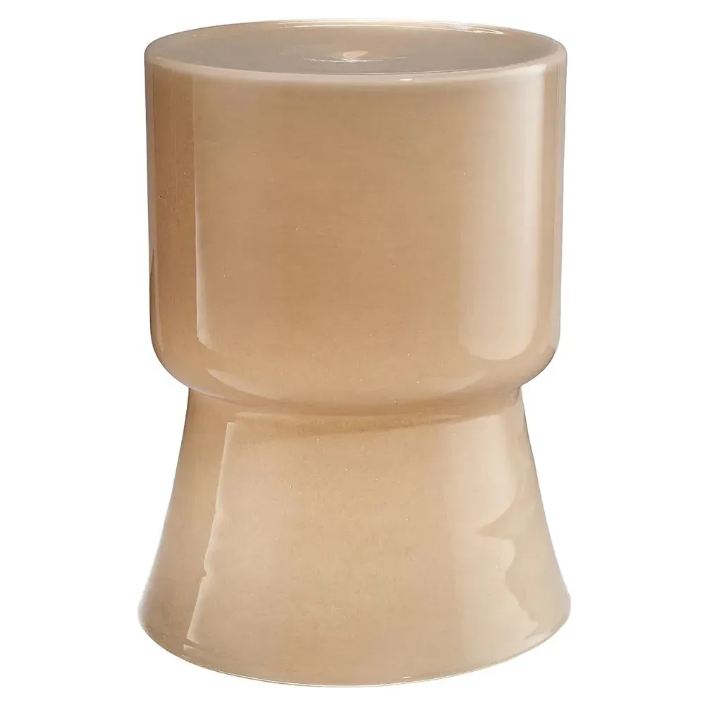 Claudia Garden Stool - Taupe, Glass