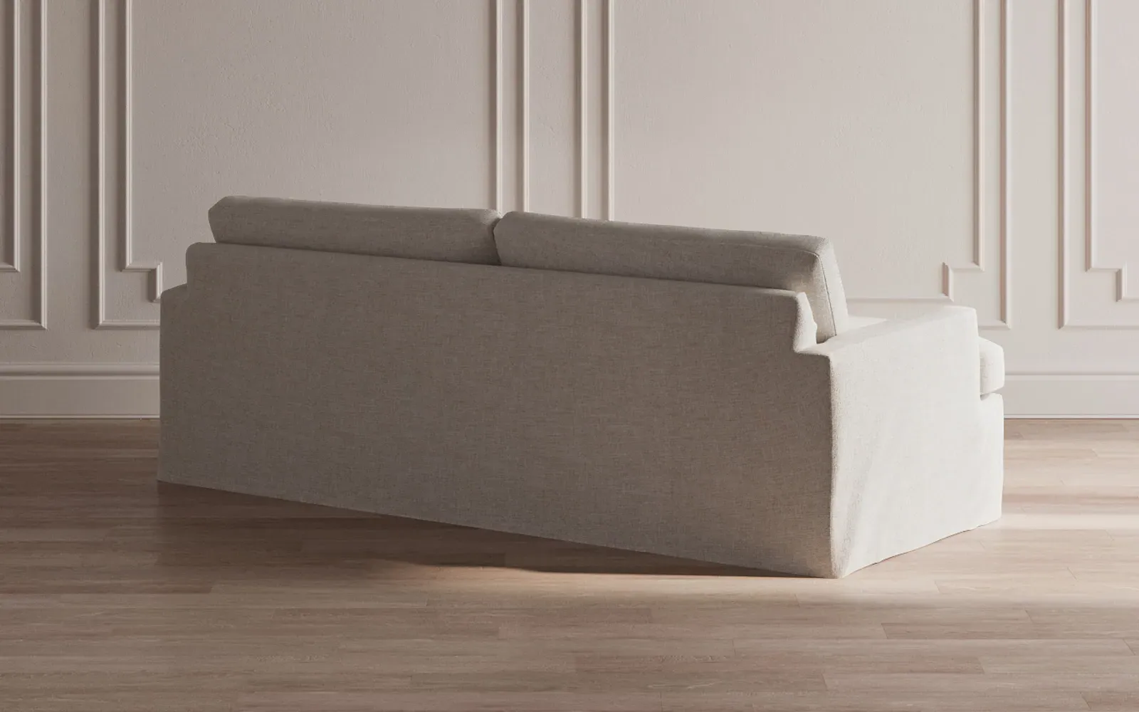 Claudie 3-Seater Slipcovered Sofa - Sand