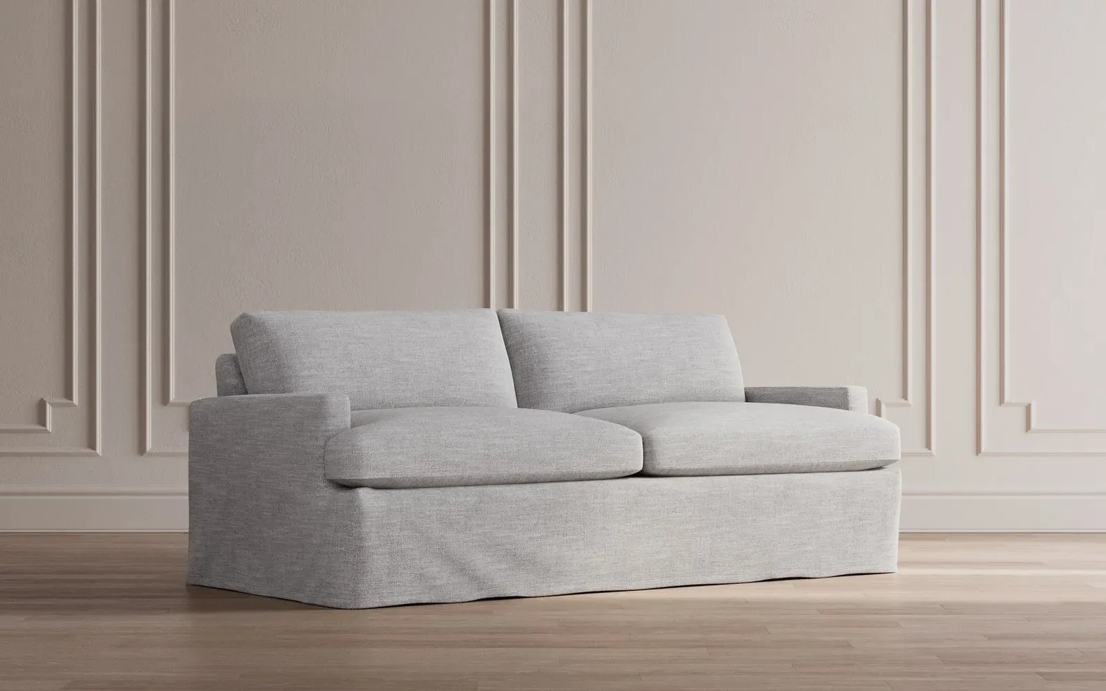 Claudie 3-Seater Slipcovered Sofa - Straw