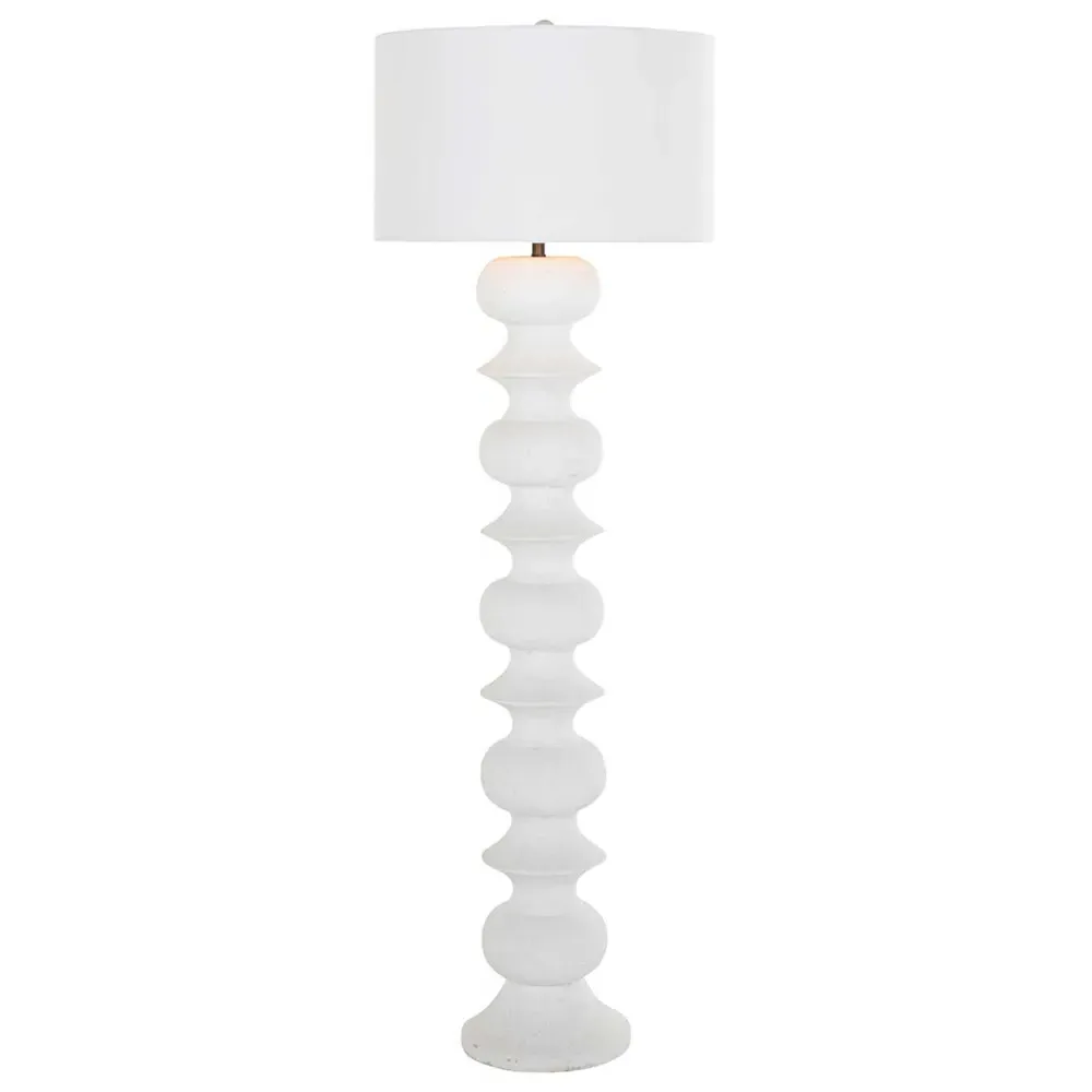 Claudius Column Floor Lamp - White, Resin
