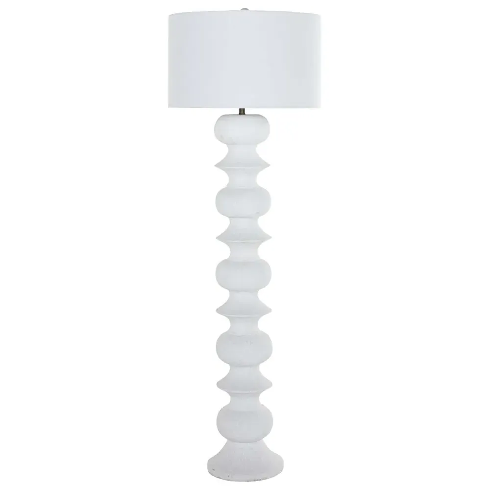 Claudius Column Floor Lamp - White, Resin image