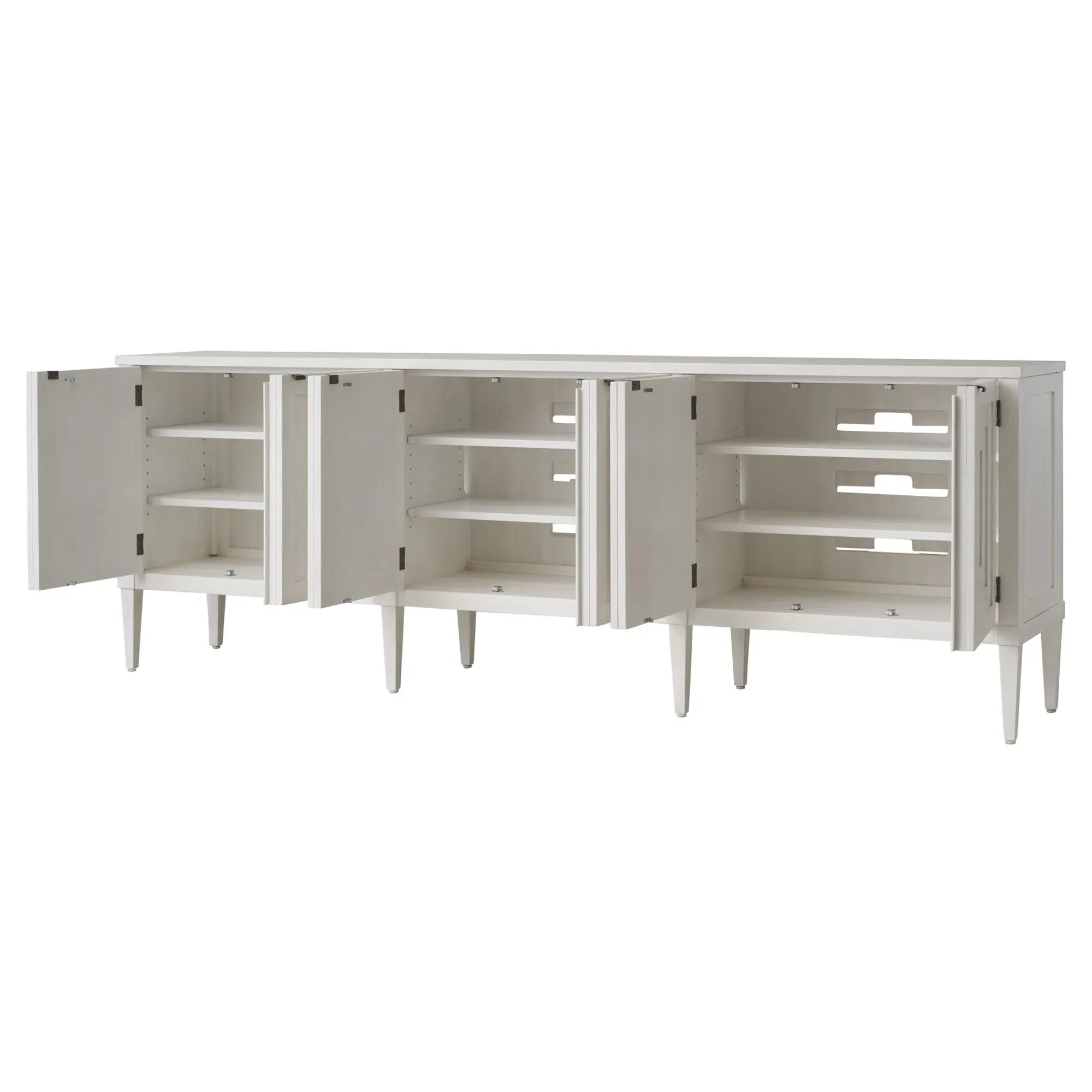 Clearwater 100" Media Console - White, Mahogany