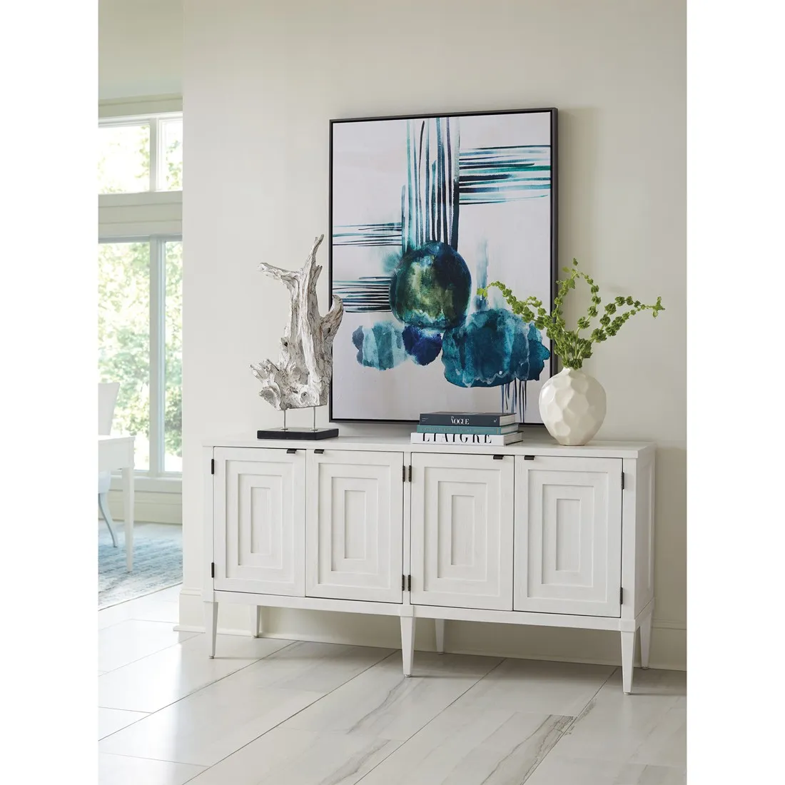 Clearwater 68" Media Console - White, Mahogany