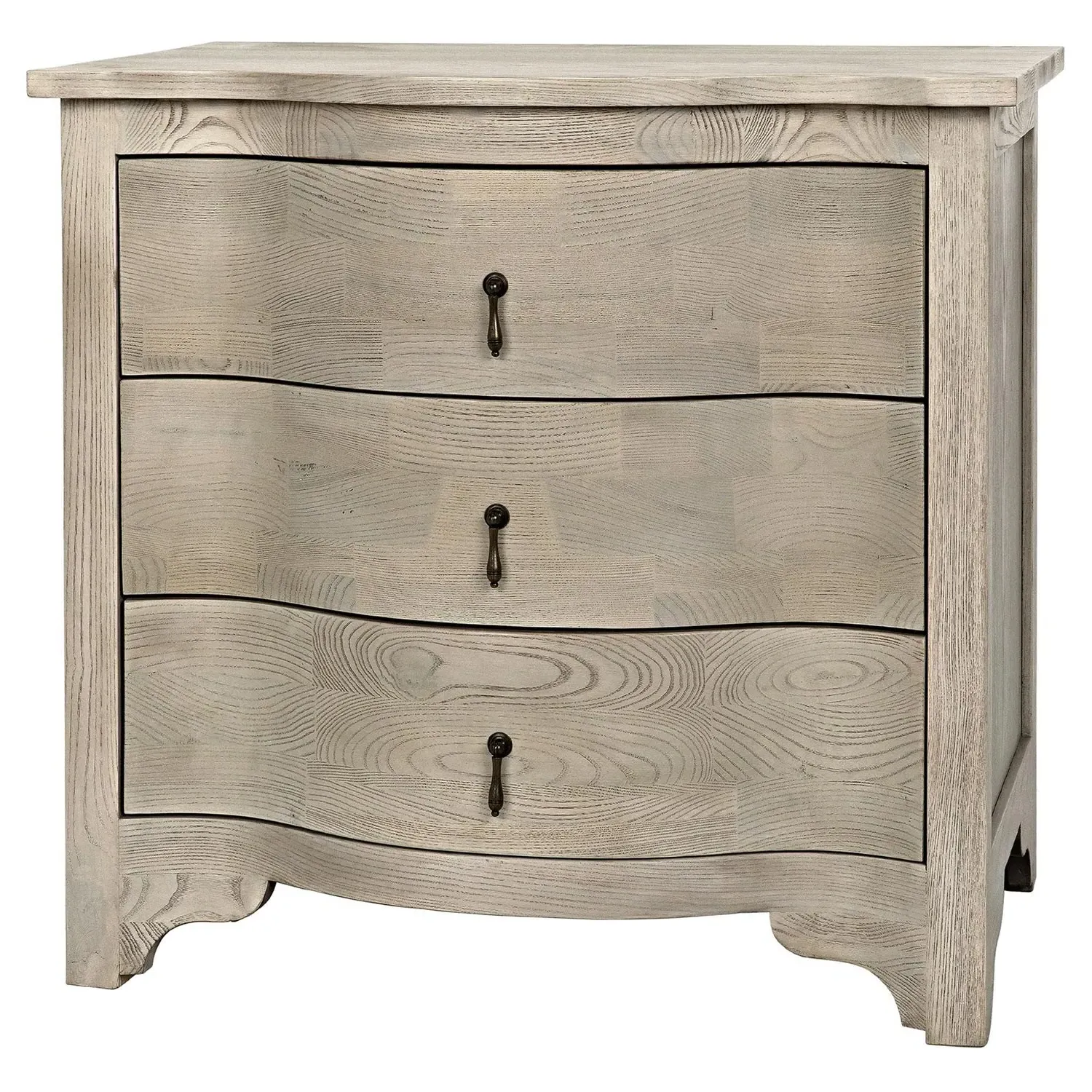 Clement Curved Side Table - Grey, Elm Wood