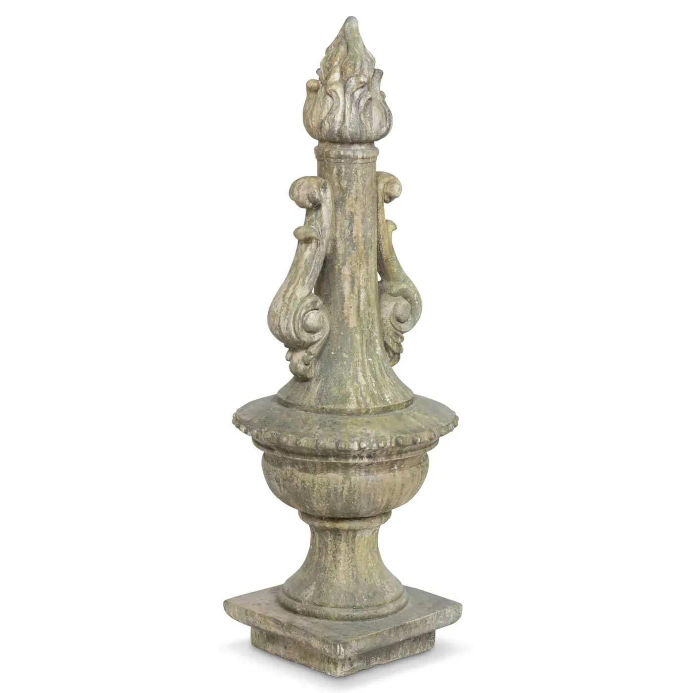 Clementine Garden Torch Statue - Grey Silver