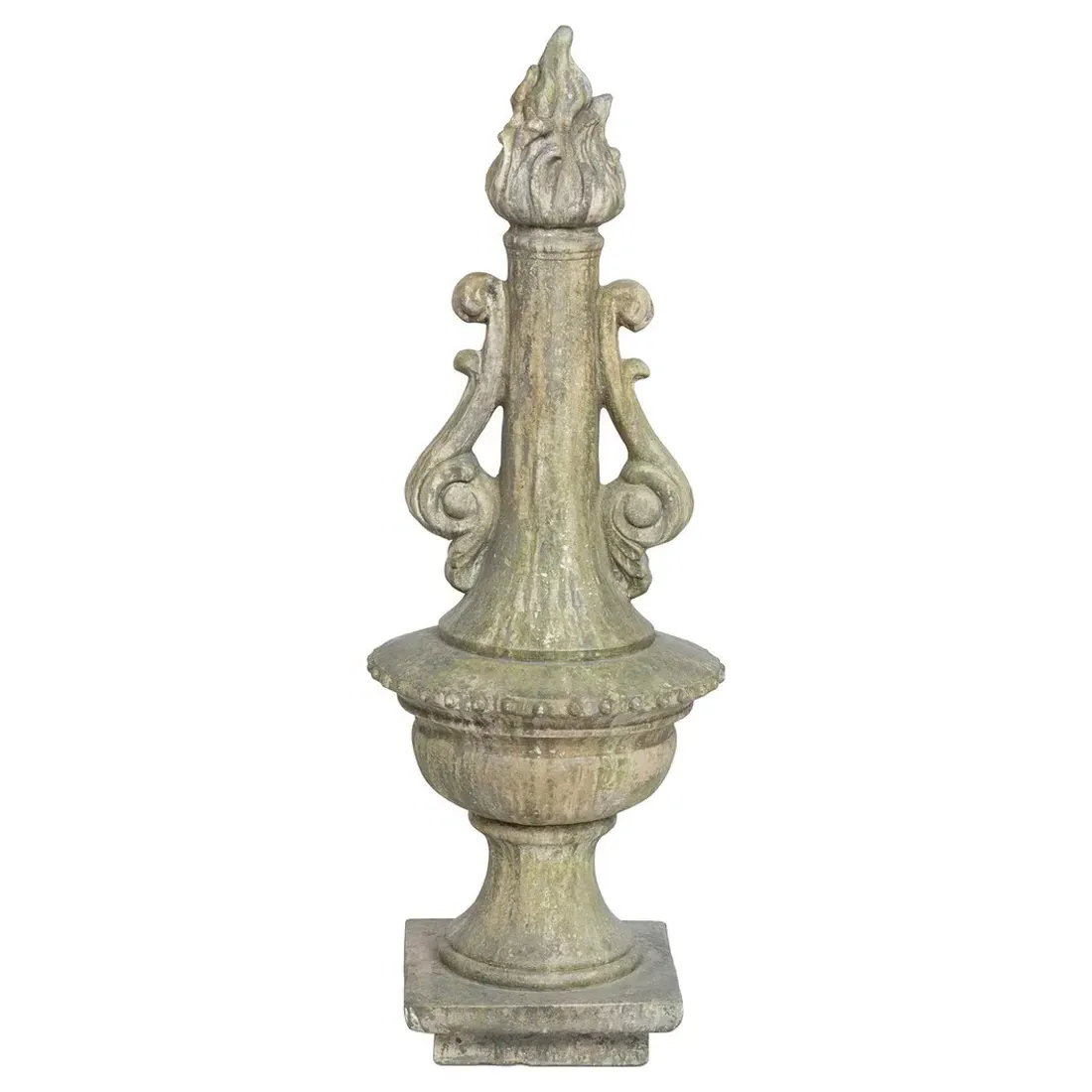 Clementine Garden Torch Statue - Grey Silver