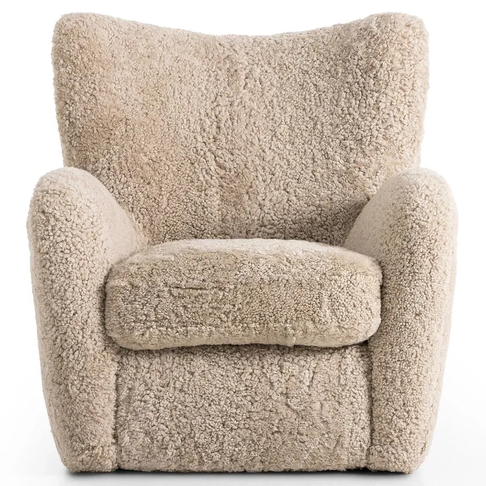Clemmie Arm Chair - Beige, Shearling