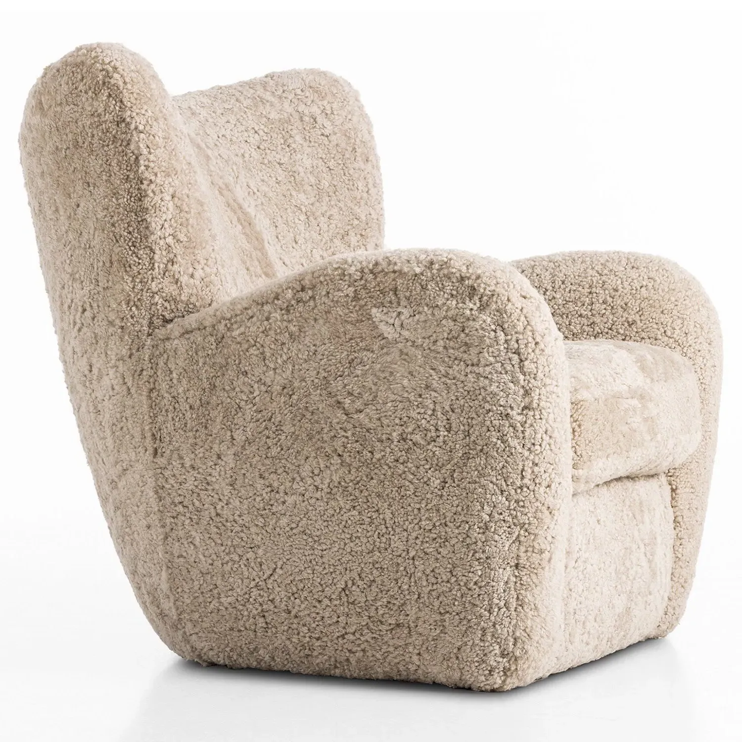 Clemmie Arm Chair - Beige, Shearling