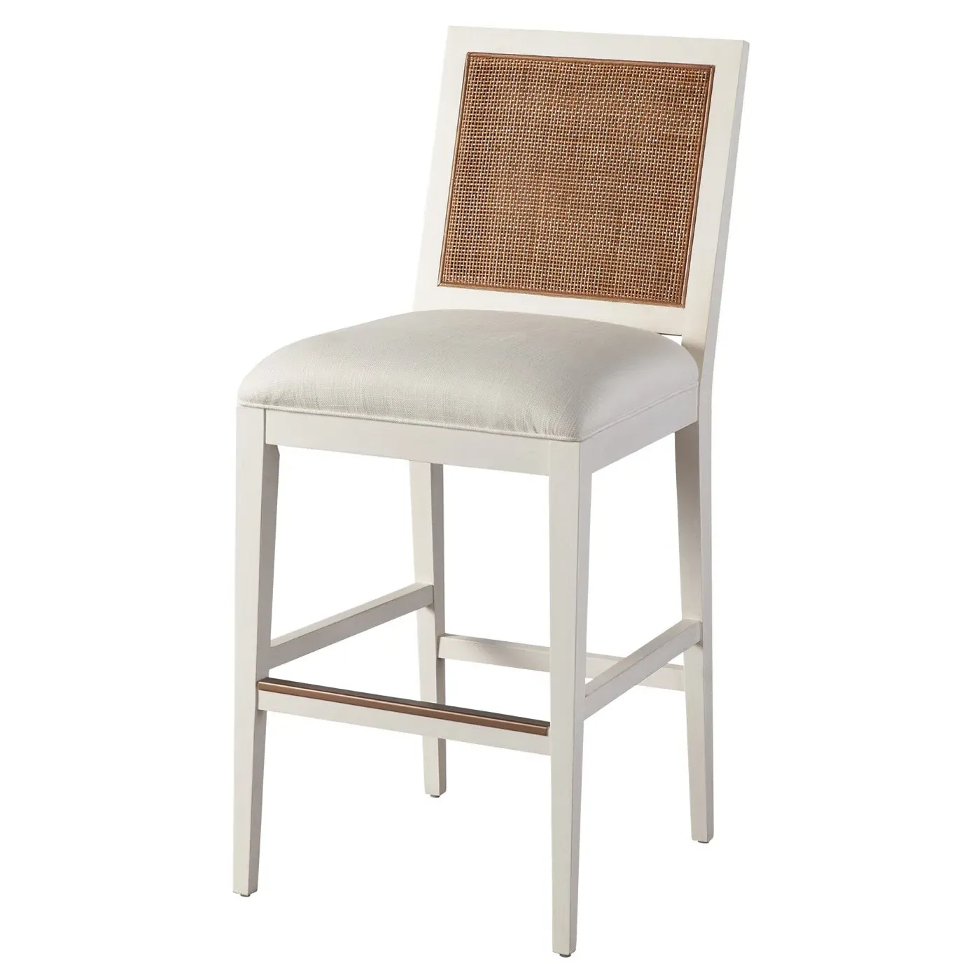 Cleo Bar Stool - White, Maple Wood