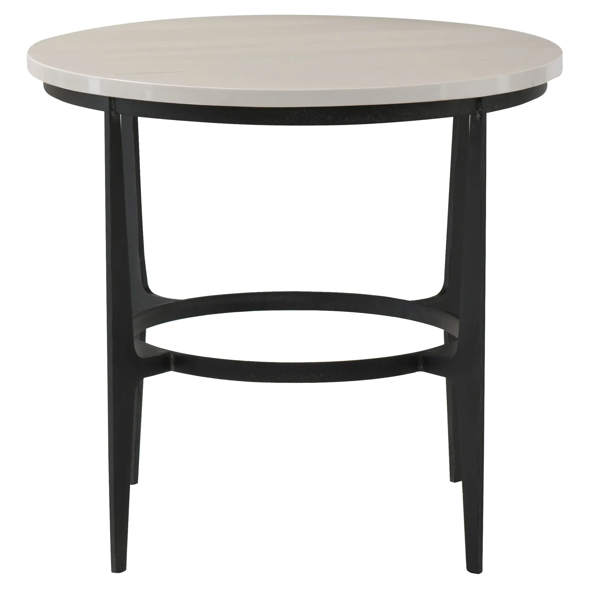 Cleo Round End Table - White, Faux Marble