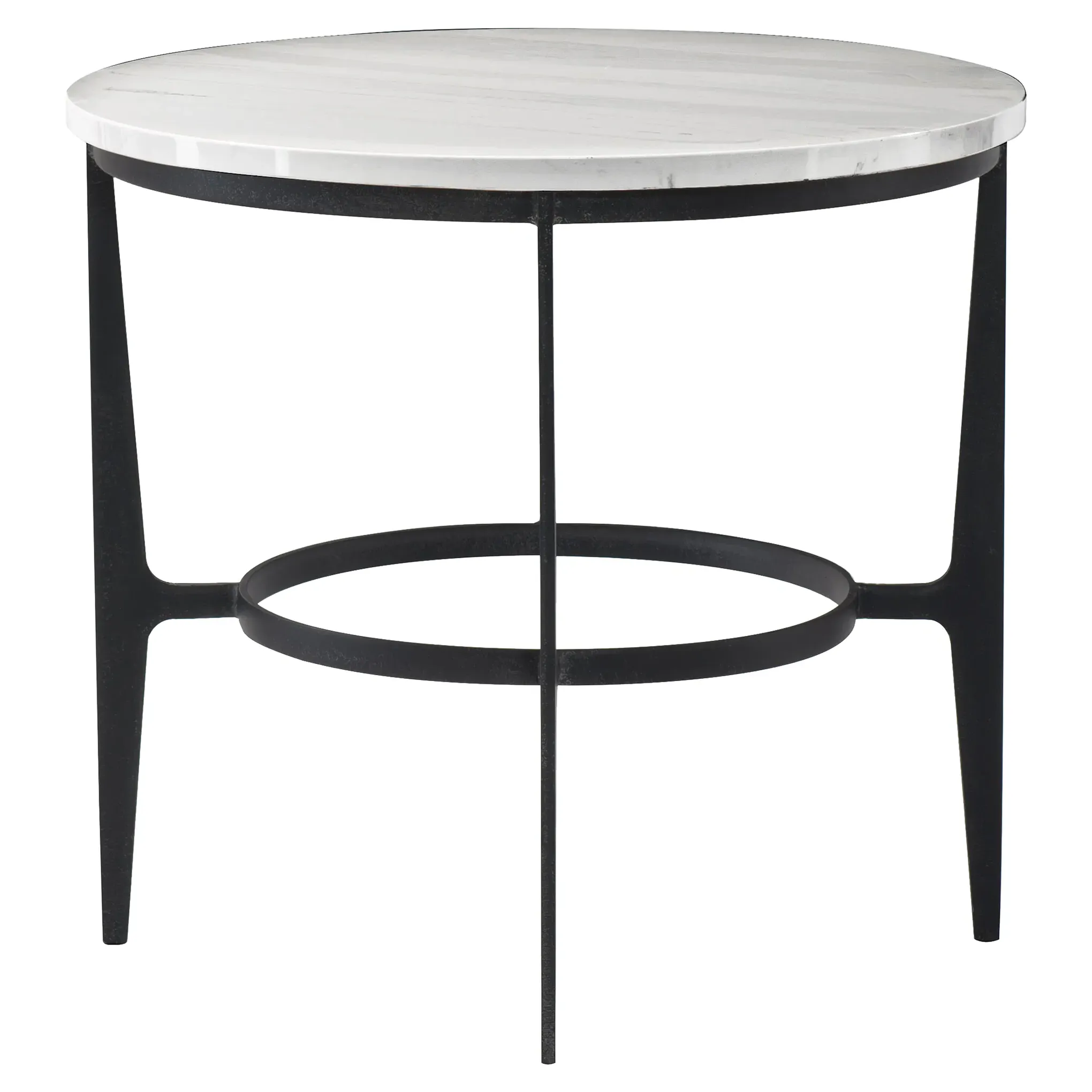 Cleo Round End Table - White, Faux Marble image