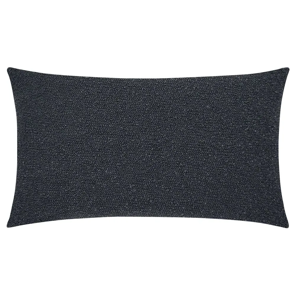 Cleo Textured Decorative Lumbar Pillow - Dark Blue, Polyester image