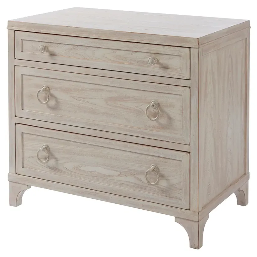 Cliff 3 Drawer Nightstand - Sailcloth, Wood image