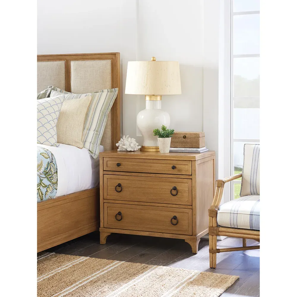 Cliff 3 Drawer Nightstand - Sandstone, Wood