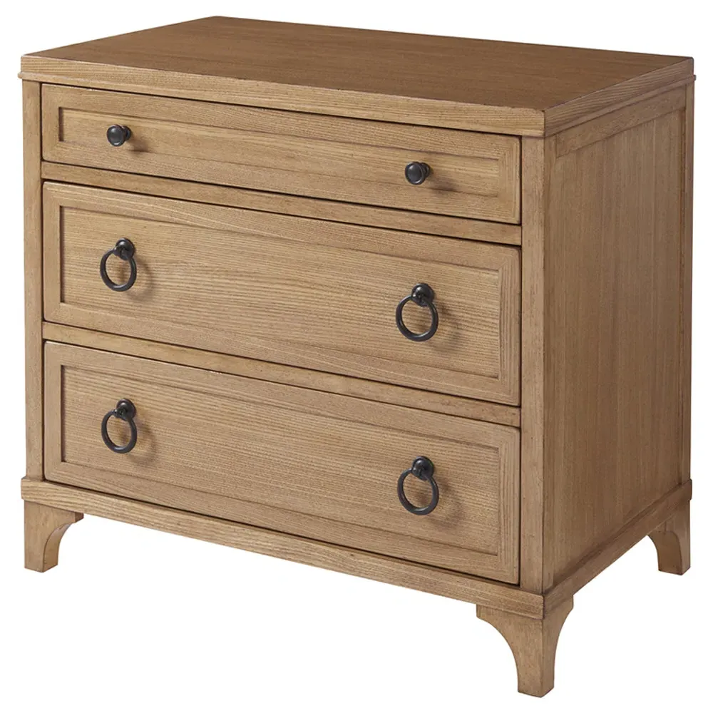 Cliff 3 Drawer Nightstand - Sandstone, Wood