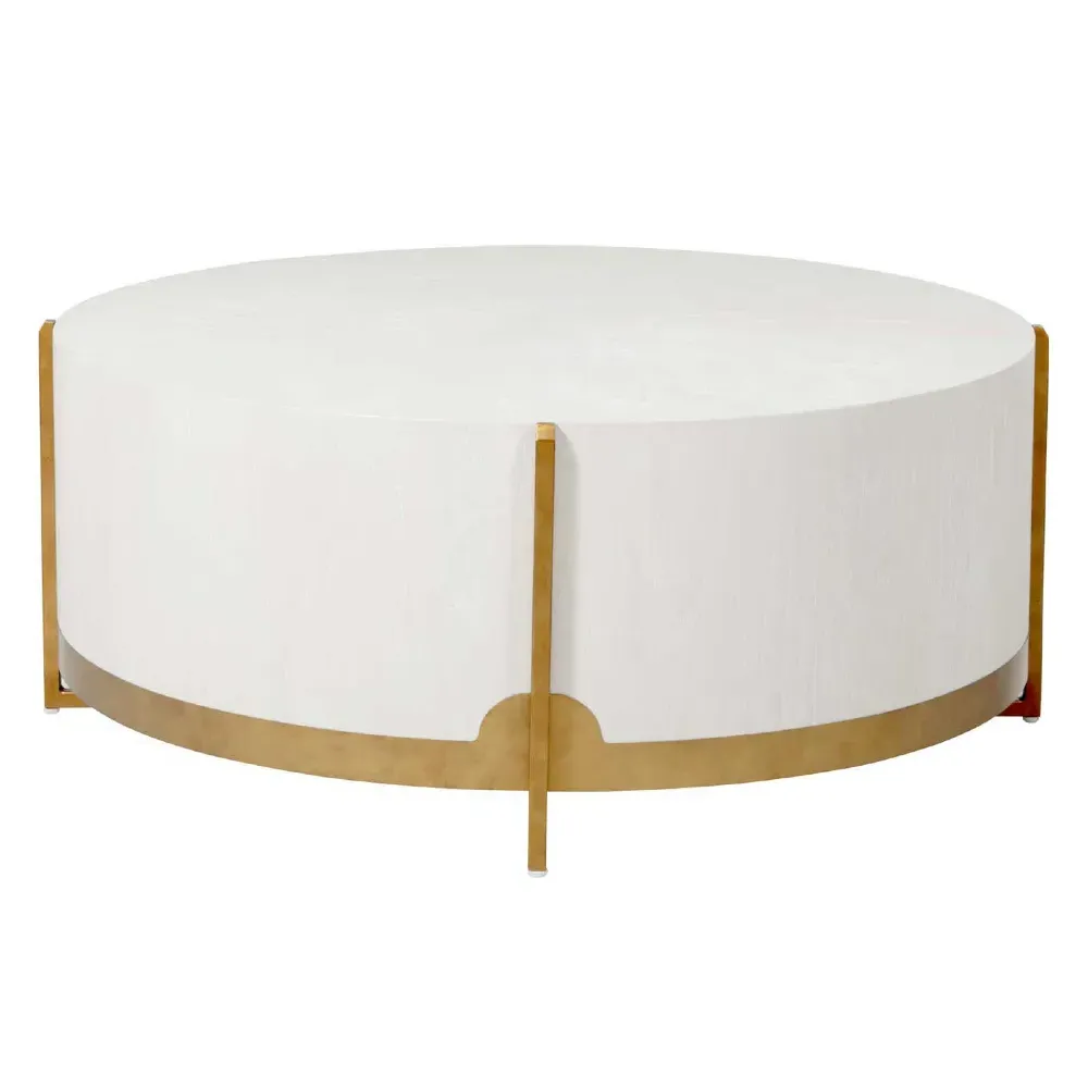 Clifton Round Coffee Table - White, Oak