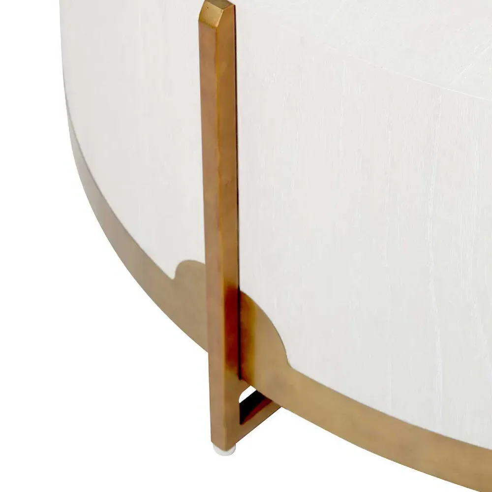 Clifton Round Coffee Table - White, Oak