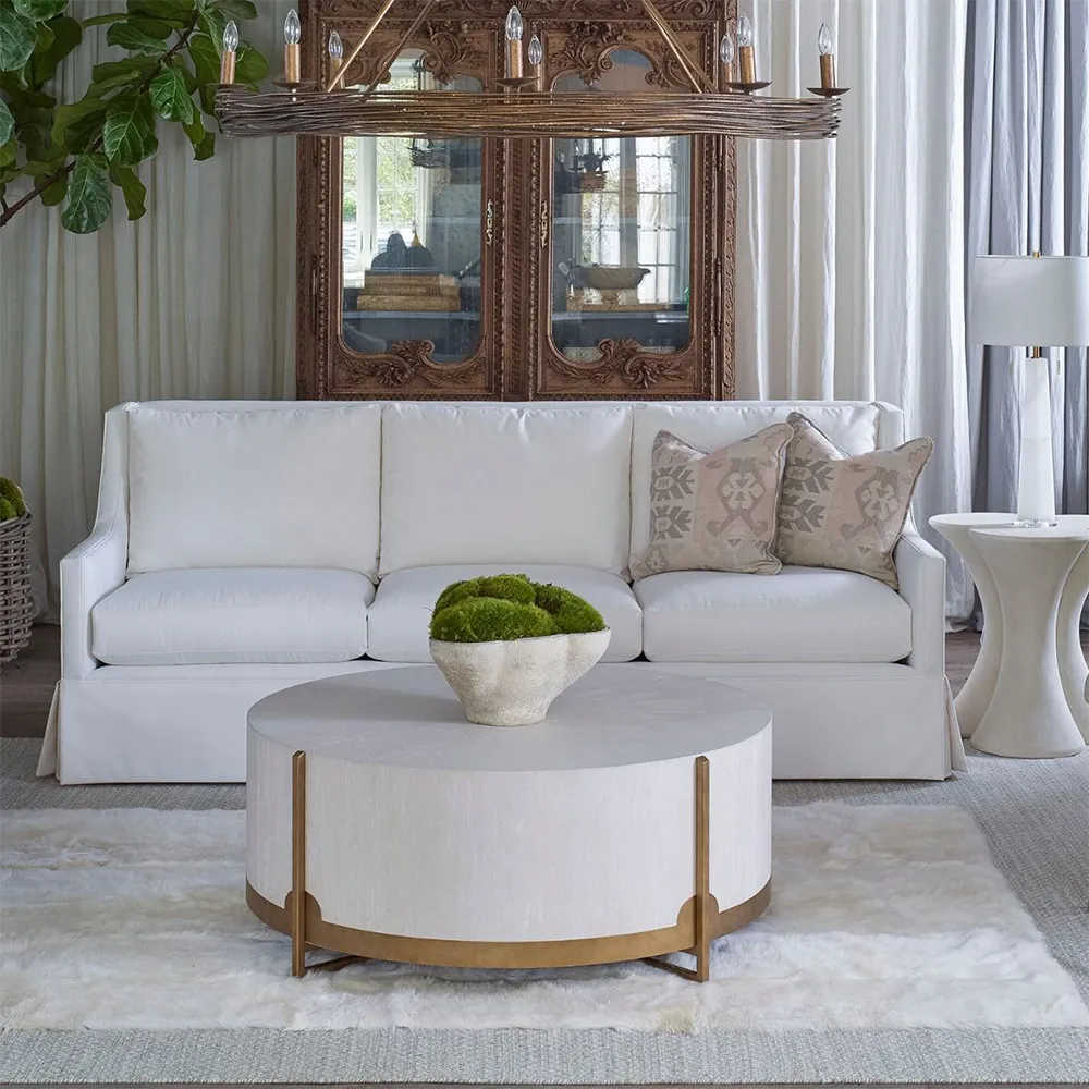 Clifton Round Coffee Table - White, Oak