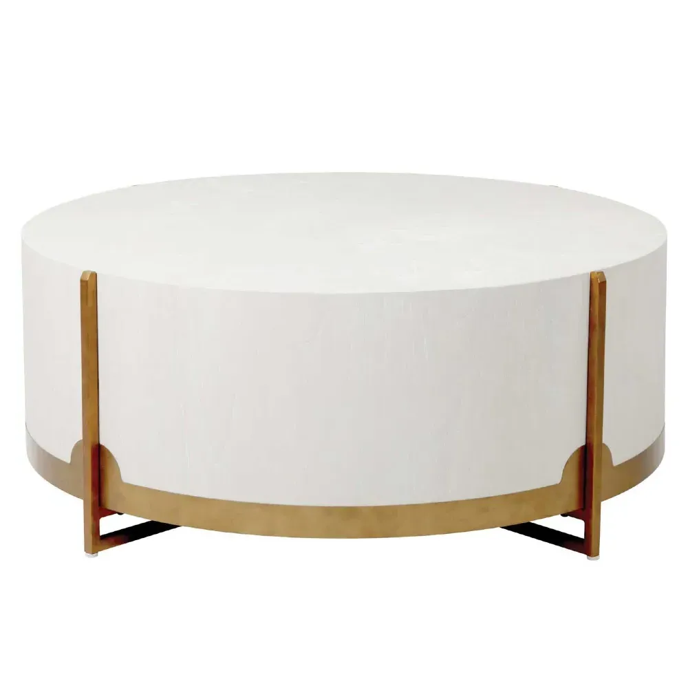 Clifton Round Coffee Table - White, Oak