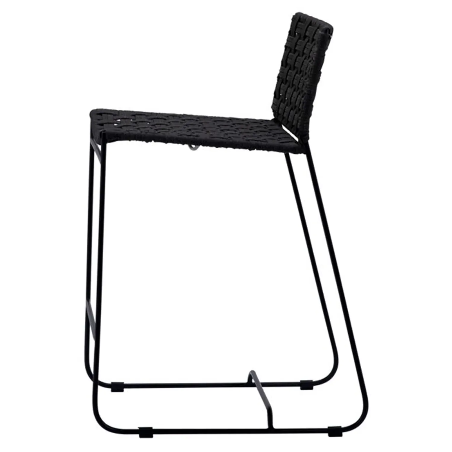 Clint Woven Rope Counter Stool - Black, Iron