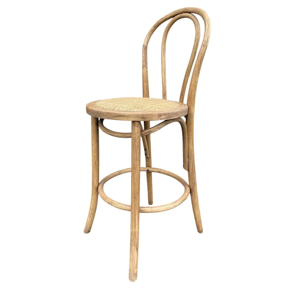 Clio Woven Counter Stool - Brown, Wood