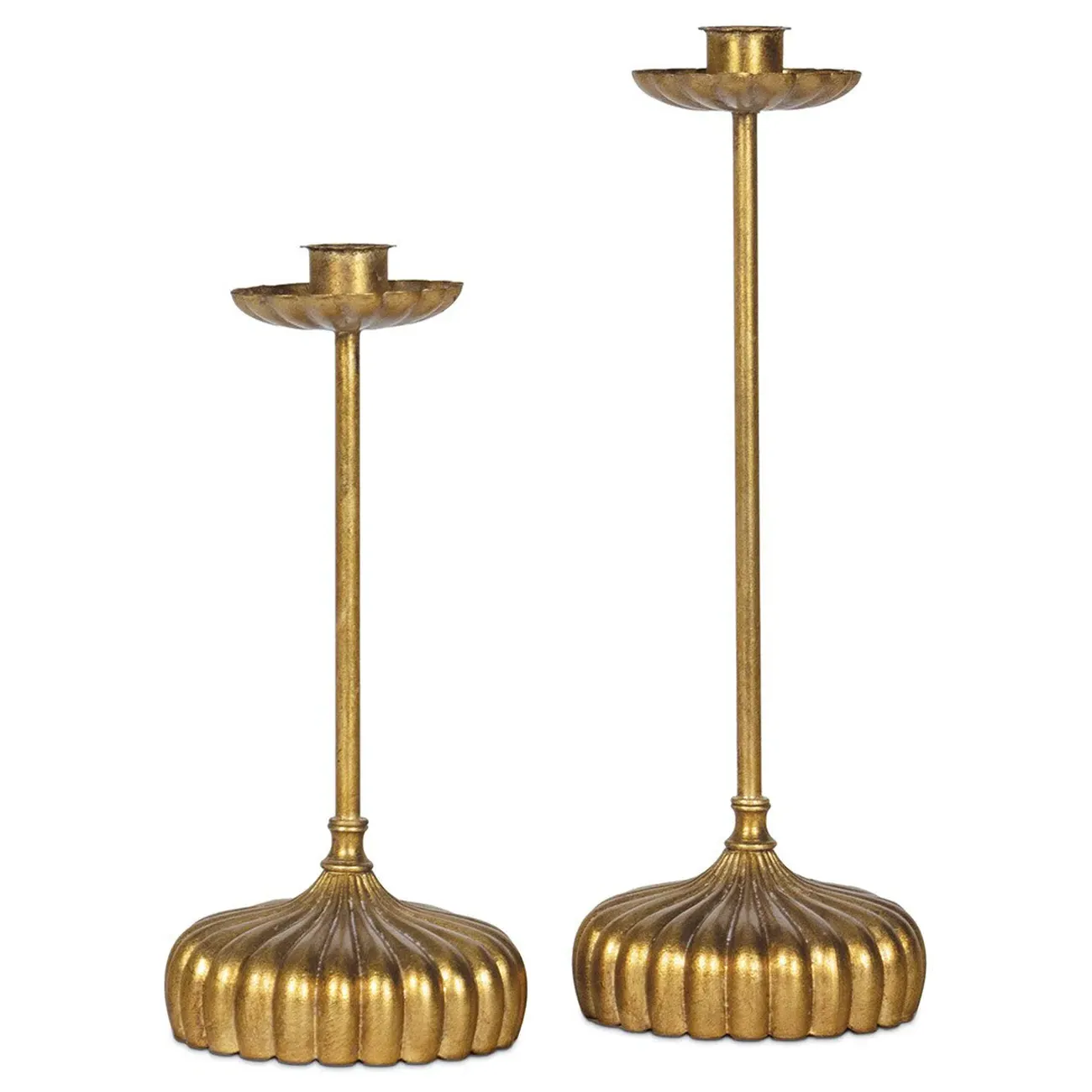 Clove Candle Holder Set - Antique Gold, Iron