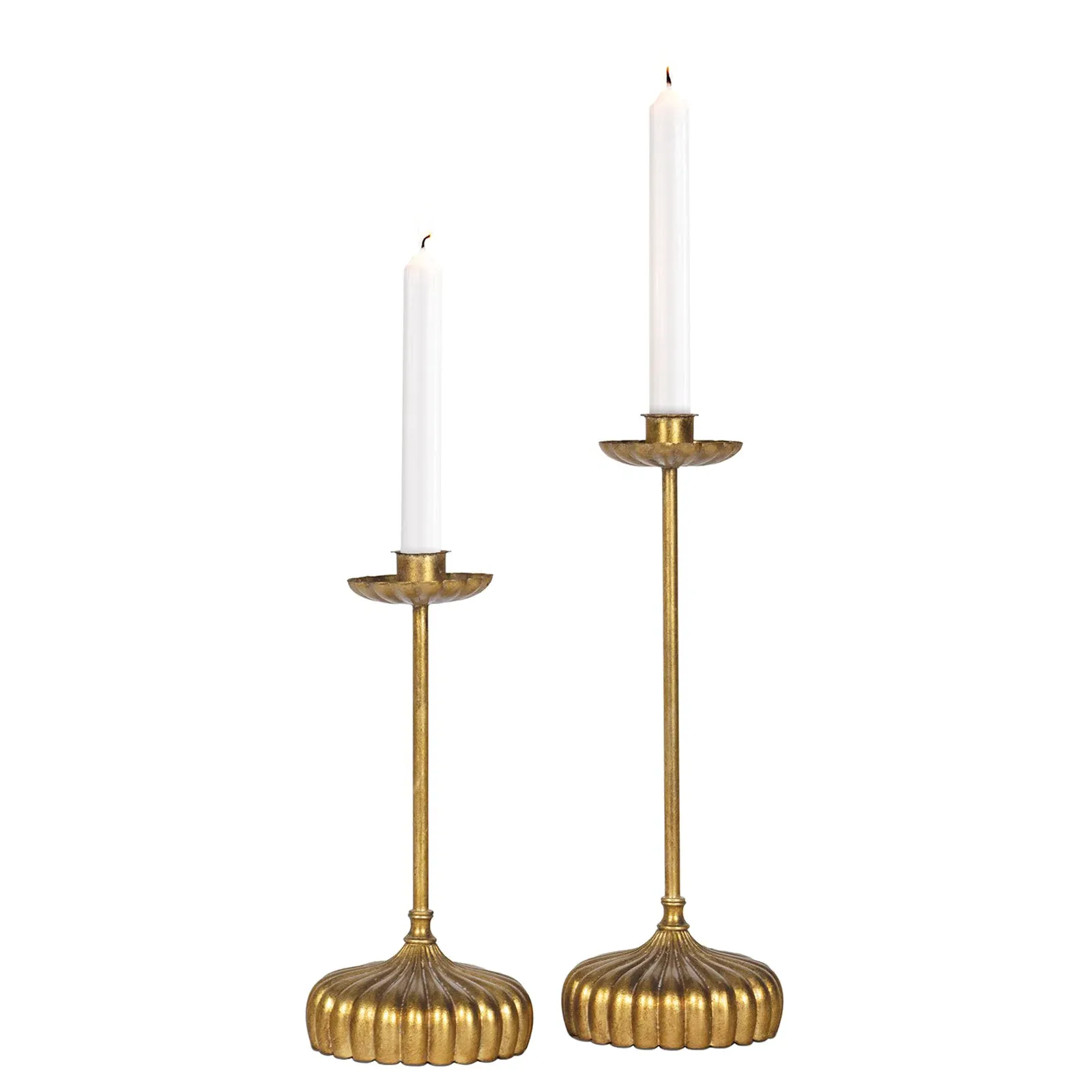 Clove Candle Holder Set - Antique Gold, Iron image