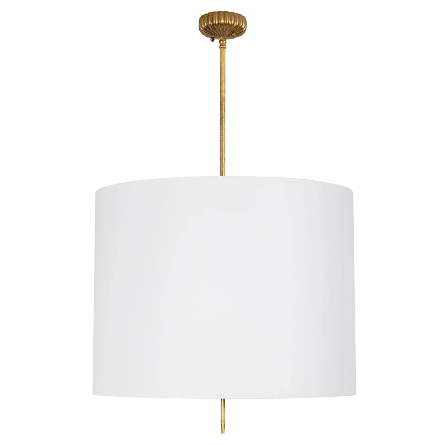 Clove Large Drum Shade Pendant - White, Linen