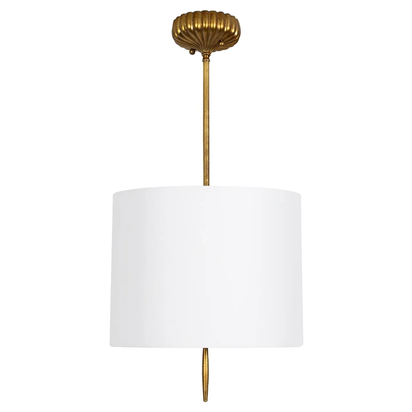 Clove Small Drum Shade Pendant - White, Linen image