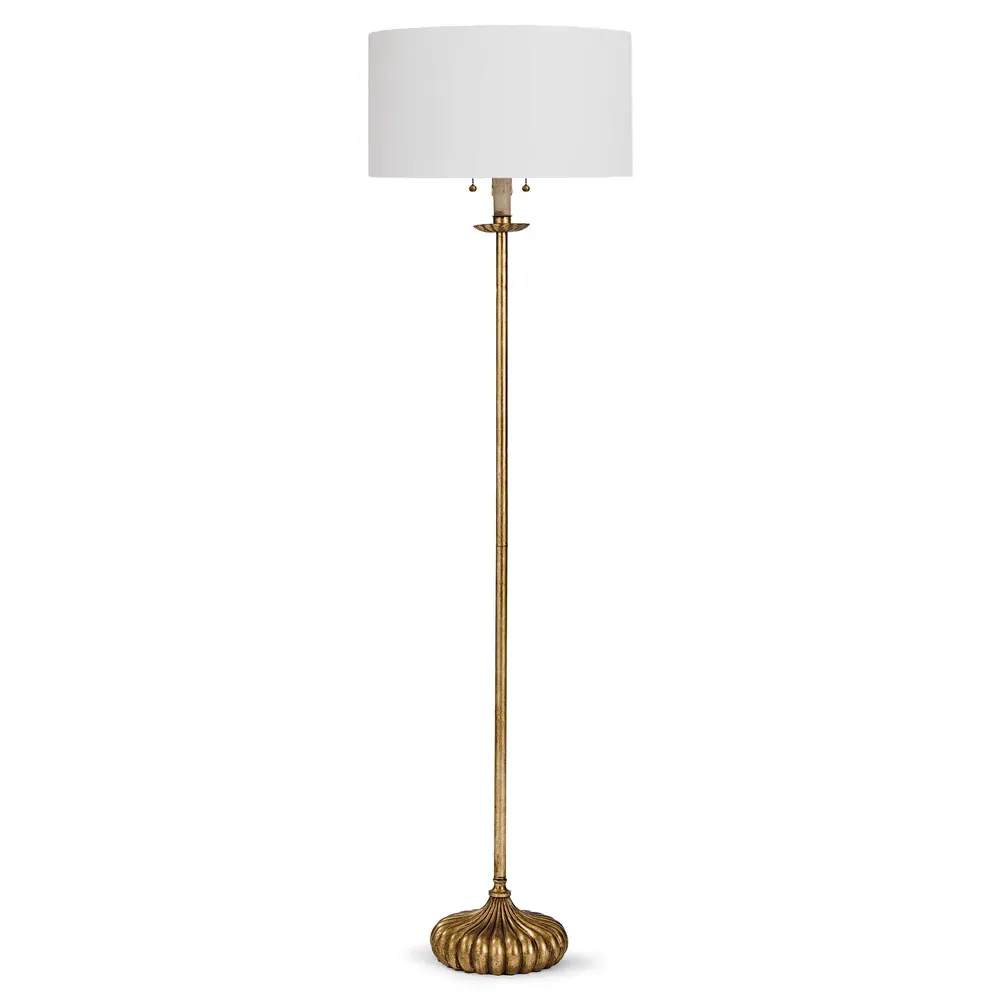 Clove Stem Floor Lamp - Antique Gold, Steel