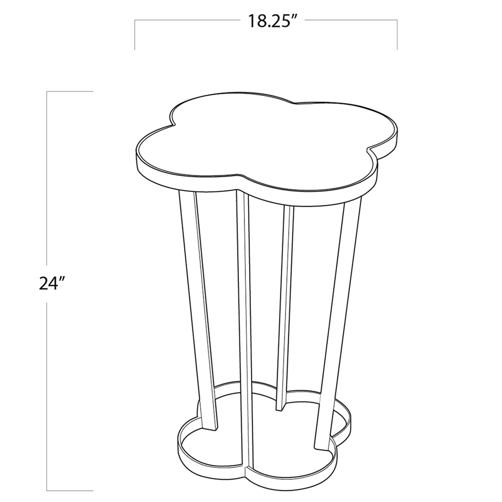 Clover Side Table - Natural Brass, Marble