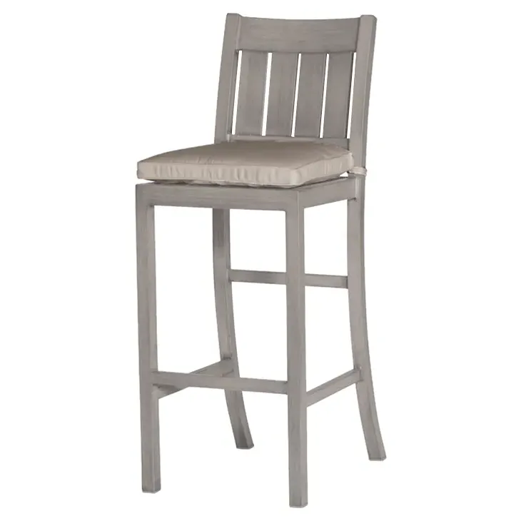 Club Aluminum Outdoor Bar Stool - Oyster Grey