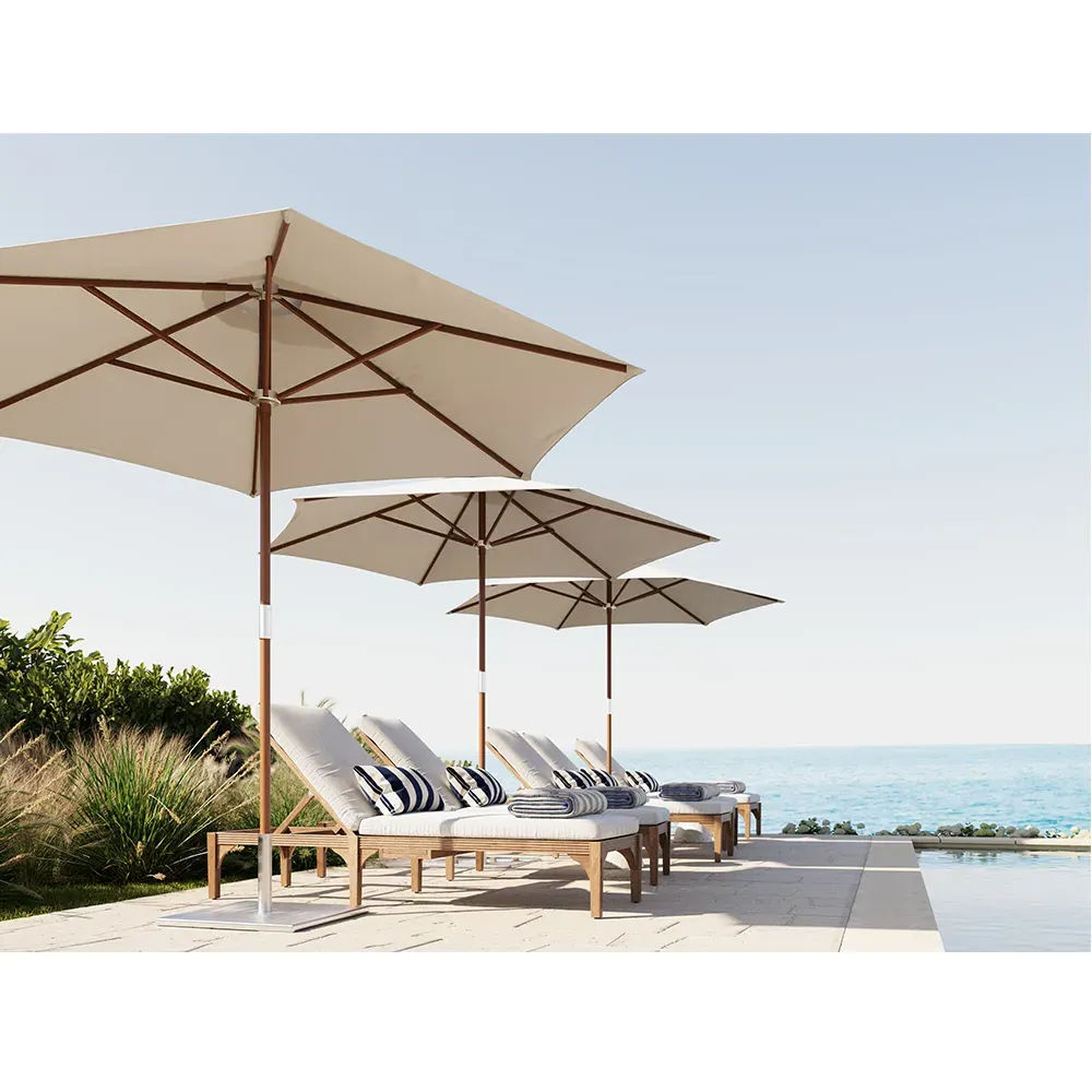 Club Outdoor Chaise Lounge with Cushion - Natural, Teak