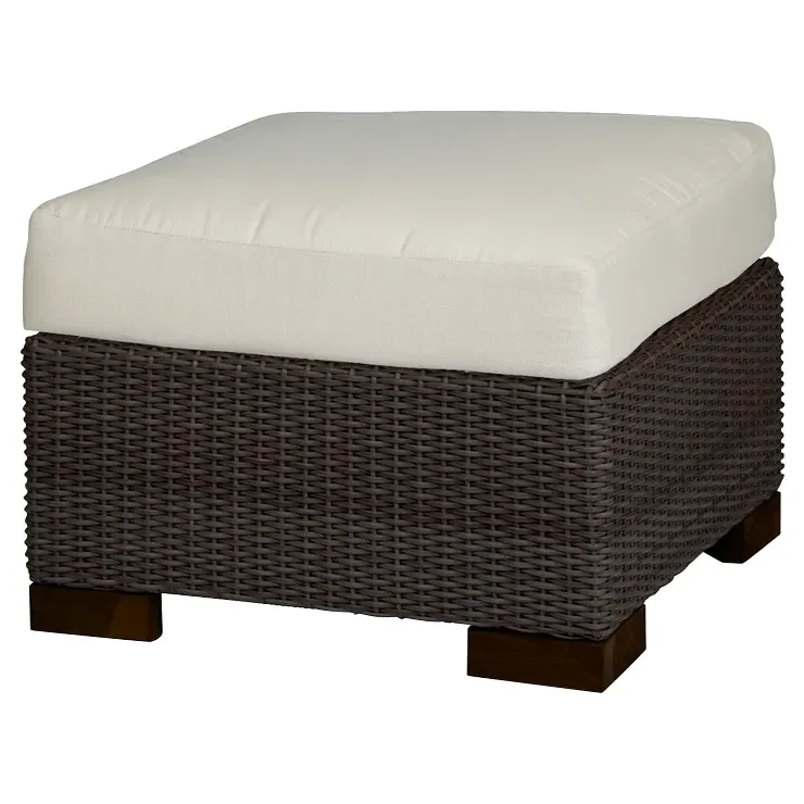 Club Woven Outdoor Ottoman - Brown Walnut, Wicker