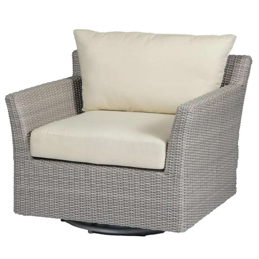 Club Woven Outdoor Swivel Glider Chair - Oyster Grey, Wicker