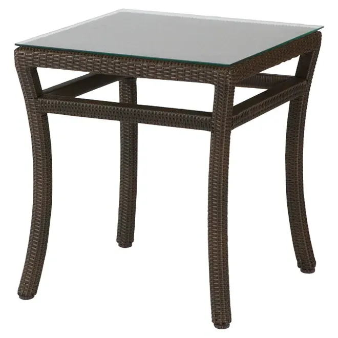 Club Woven Square Outdoor End Table - Black Walnut, Wicker image