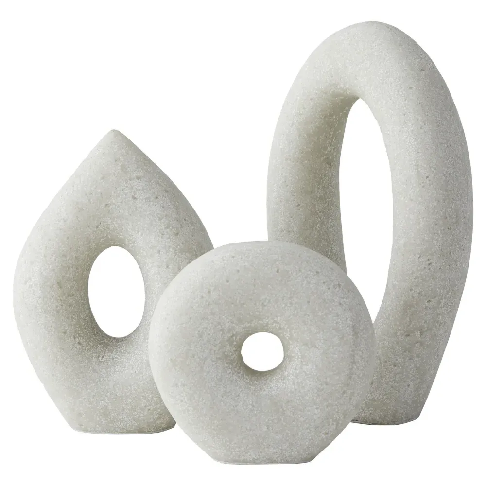 Coco Ricestone Sculptures Set of 3 - White
