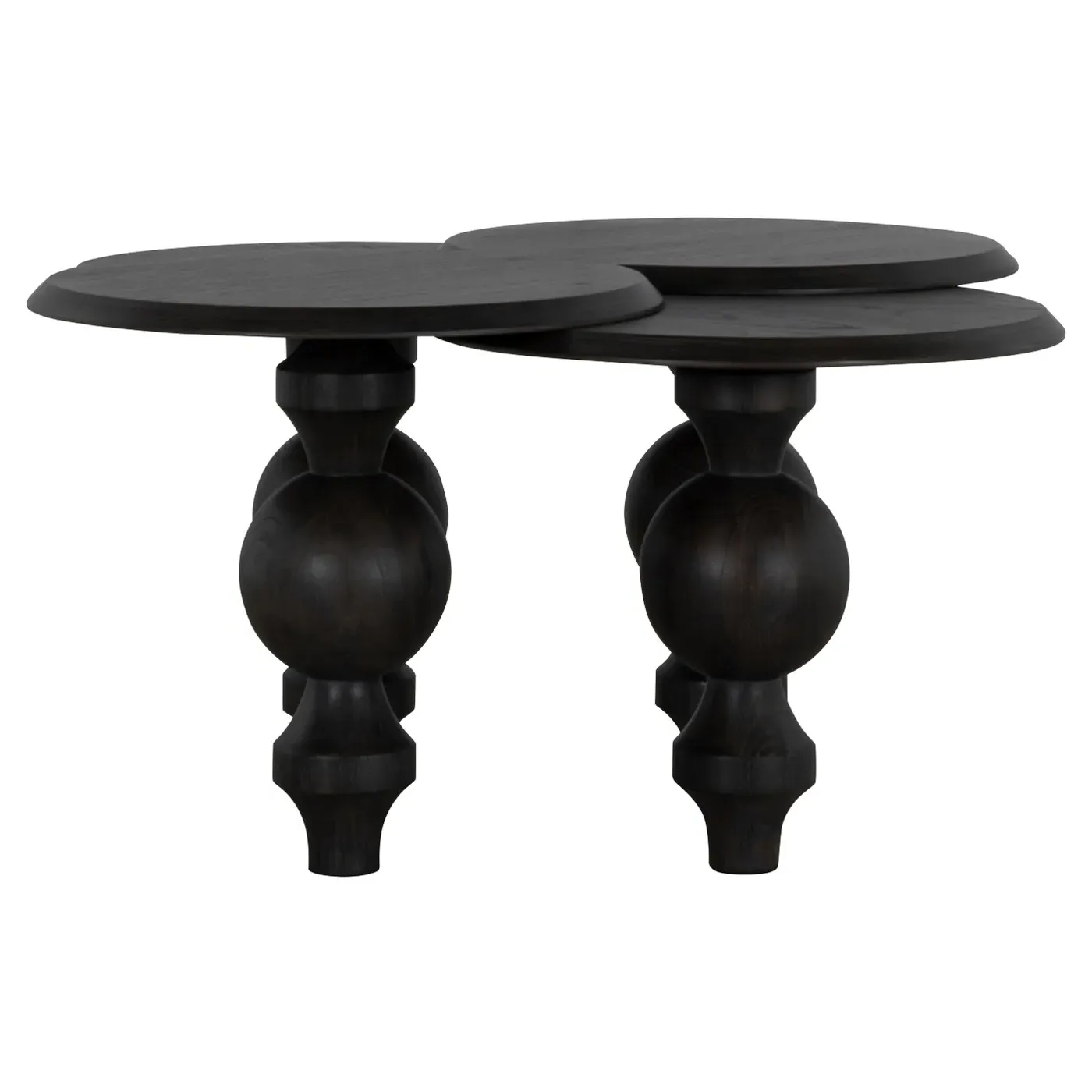 Coco Round Coffee Table - Black, Mindi Wood