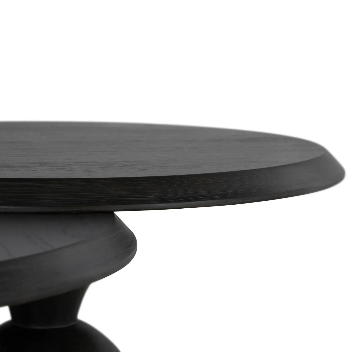 Coco Round Coffee Table - Black, Mindi Wood
