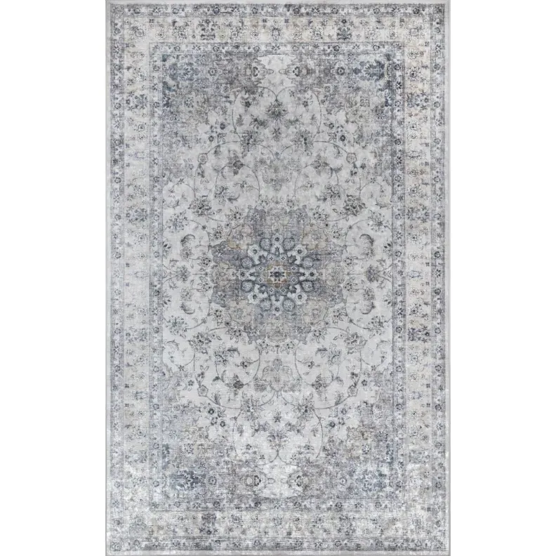 Coen Medallion Patterned Rug - Grey, Polyester image