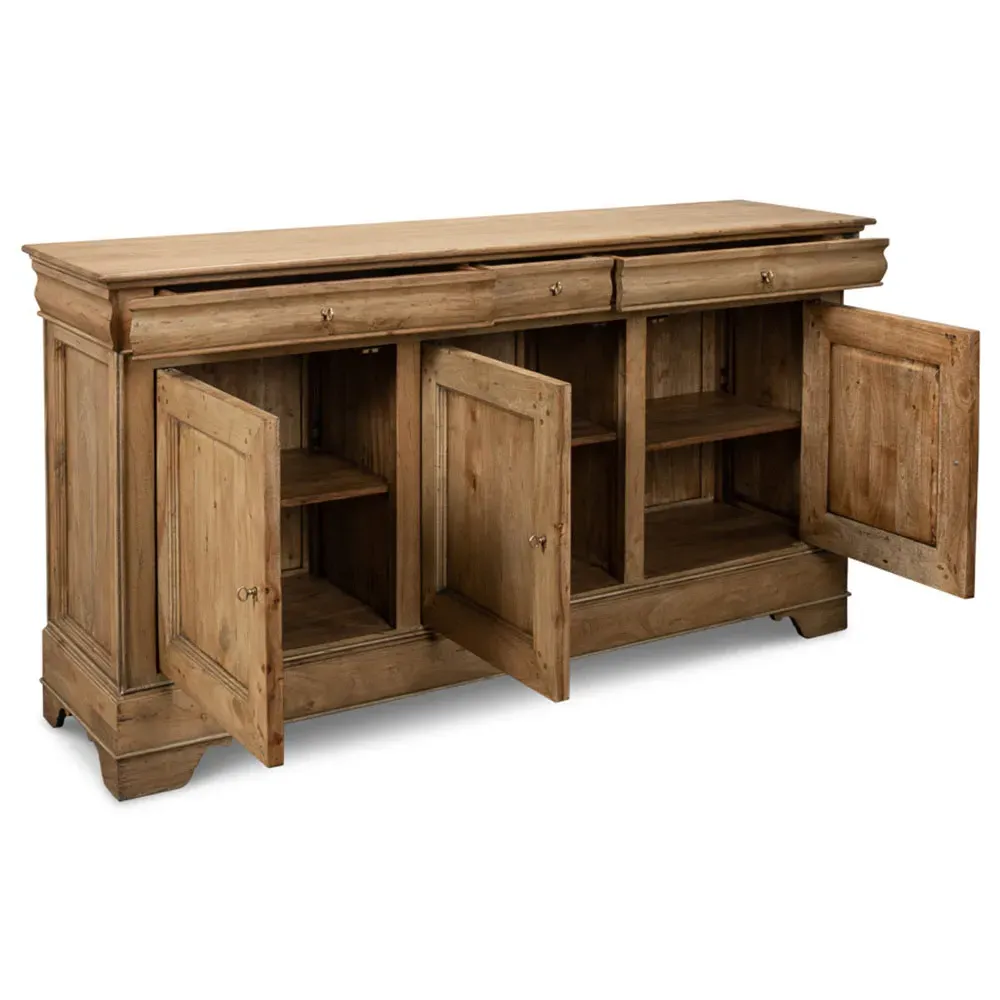 Cole 3-Door Buffet Sideboard - Brown, Walnut Wood